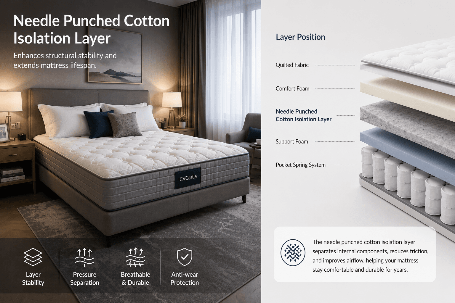 Needle Punched Cotton Isolation Layer: Structural Stability and Pressure Separation for OEM Mattress Systems